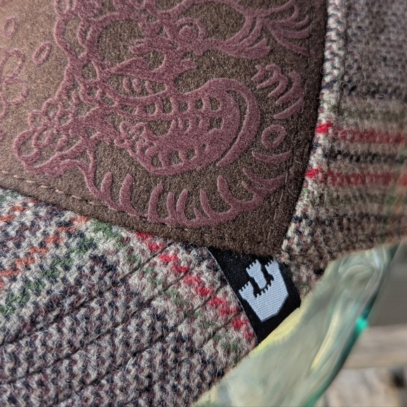 Goorin Bros Brown Wool Plaid Ball Cap Leather Band One Size - Picture 2 of 10